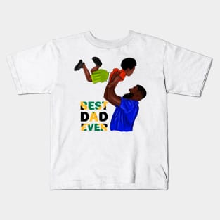 Best Dad Ever, Jamaican Dad and Son, Jamaica Flag Colors Kids T-Shirt